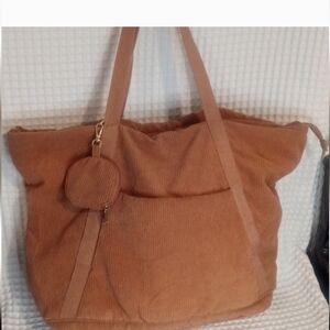 Wild Fable | Tan puffy corduroy | tote large  | EUC